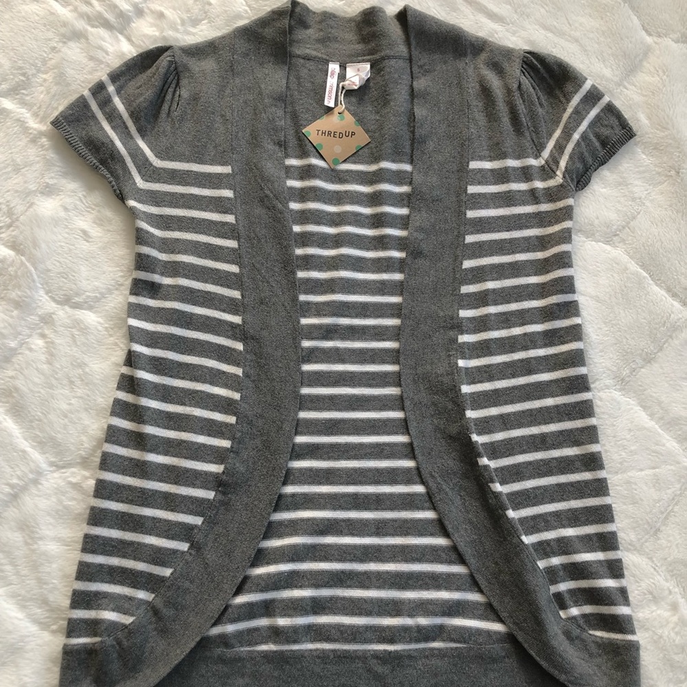 Black Crimson NY Striped Cardigan